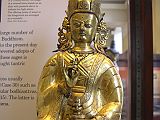 British Museum Top 20 Buddhism 19 Padmasambhava 19. Padmasambhava  Tibet, 18C AD, 38 cm high. Padmasambhava (Tib. Guru Rinpoche) is revered for bringing Tantric Buddhism to Tibet from northern India in the late 8C AD. The gilt bronze figure is shown seated on a lotus throne in the rich robes of a prince. He holds a vajra in his right hand and in his left a vase of the elixir of immortality.